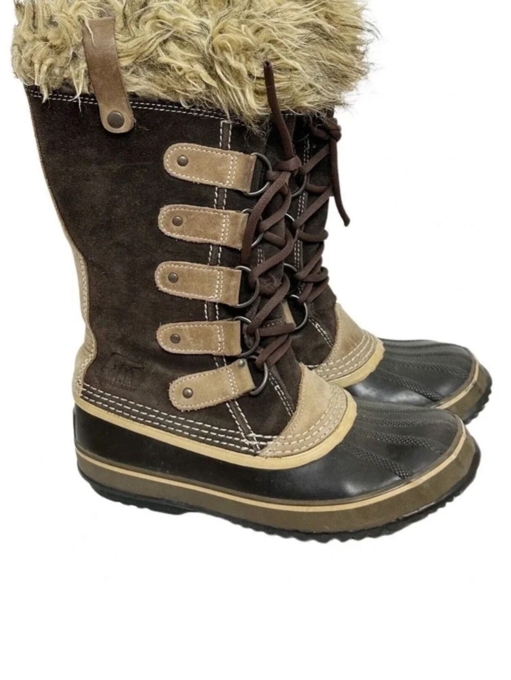 Sorel Joan of Arctic Womens Boots Size 6 Waterproof Leather NL1540-256 Brown
